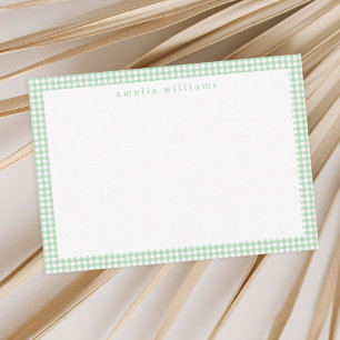 Green Gingham Plaid Card