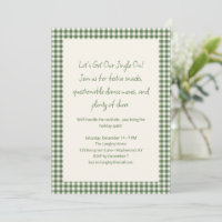Green Gingham Plaid Funny Casual Holiday Party