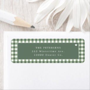 Green gingham plaid personalised