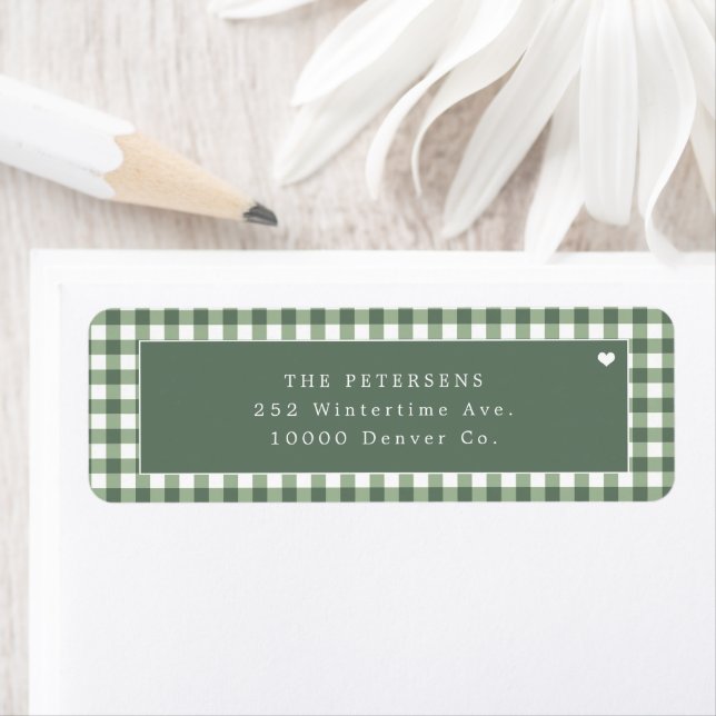 Green gingham plaid personalised (Insitu)