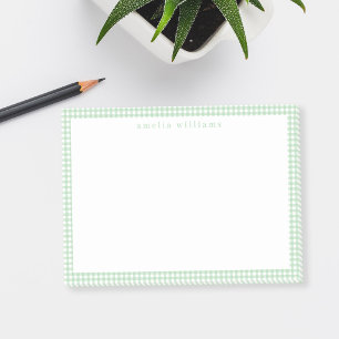 Green Gingham Plaid Post-it Notes