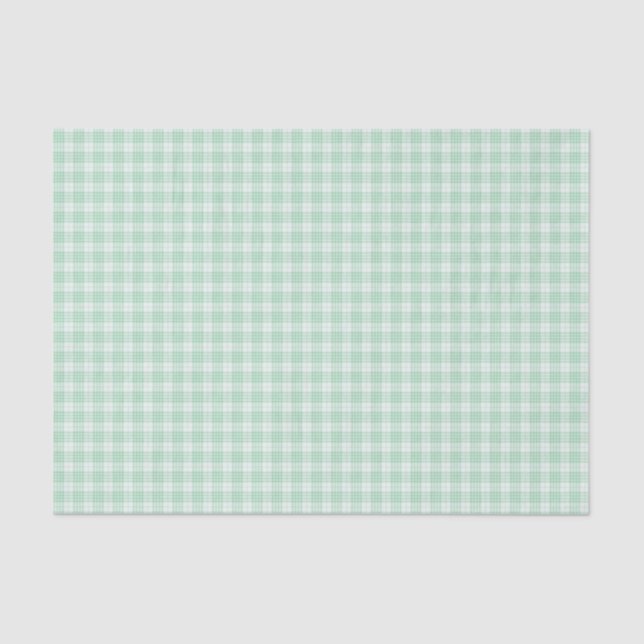 Green Gingham Plaid Tissue Paper (Front)
