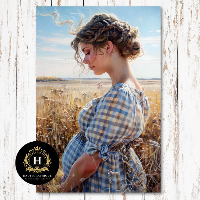 Green Gingham Prairie Girl Countryside Découpage Tissue Paper (Creator Uploaded)