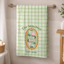 Green Gingham Sardines Custom Family Name