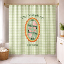 Green Gingham Sardines Custom Family Name