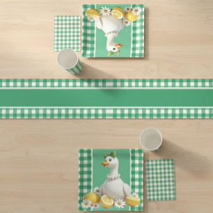 Green Gingham Short Table Runner