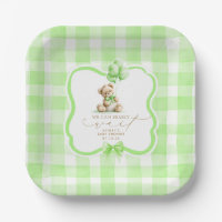 Green Gingham Teddy Bear Baby Shower