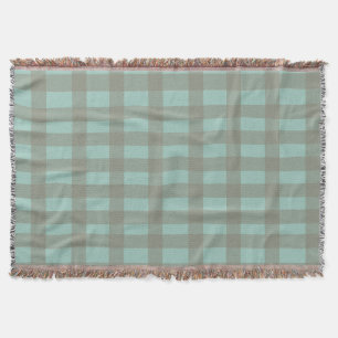 Green Gingham Throw Blanket