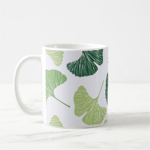 Green Ginkgo Biloba Seamless Pattern Coffee Mug