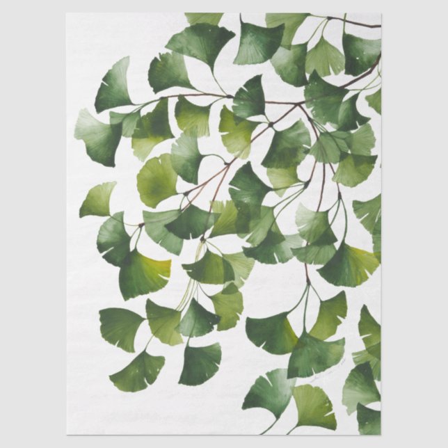 Green Ginkgo Biloba -  Tissue Paper (Front)