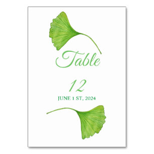 Green Ginko Leaves Thunder_Cove Table Number