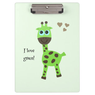 Green giraffe clipboard