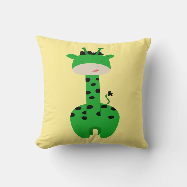 Green Giraffe Pillow (Front)