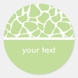 Green Giraffe Print Custom Stickers