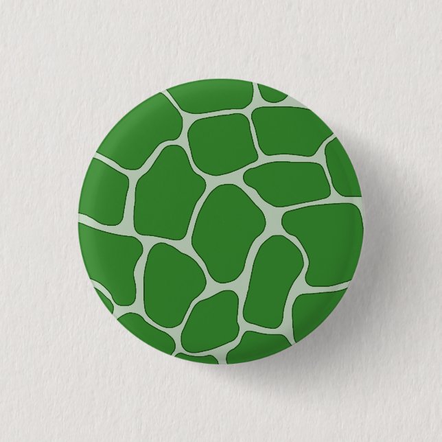 Green Giraffe Print Pattern Button (Front)