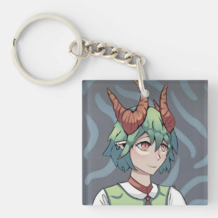 Green Girl Key Ring