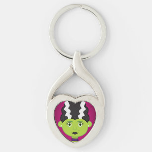 Green girl monster key ring