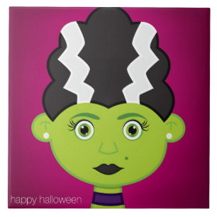 Green girl monster tile