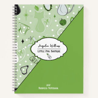 Green Girly Mid-Century Salon Notebook