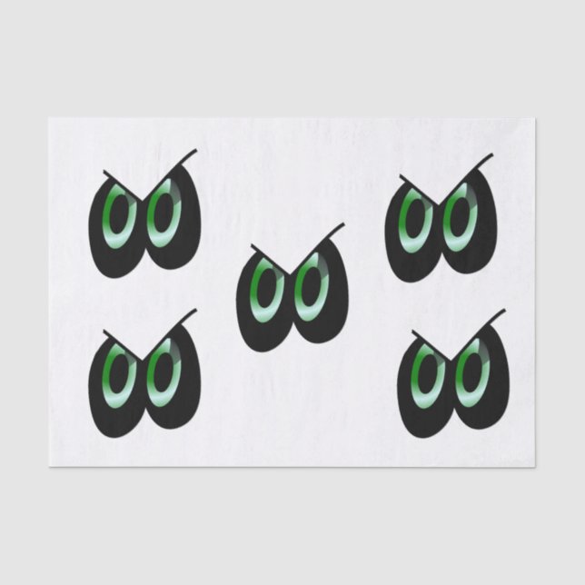 Green Glare Cartoon Eyes Tissue Paper (Front)