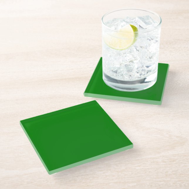 Green Glass Coaster (Angled)