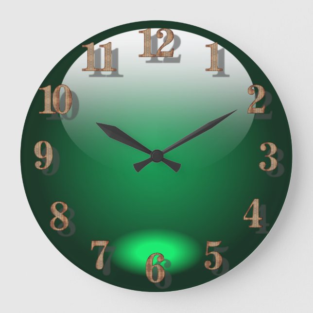 Green Glass design Large Clock (Front)