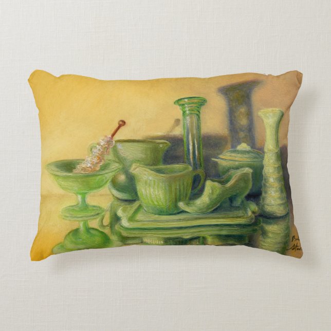 “Green Glassware” Decorative Cushion (Front)