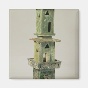 Green glazed model of a tower magnet