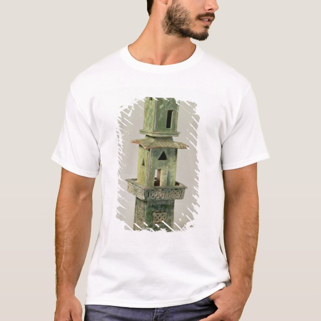 Green glazed model of a tower T-Shirt (Front)