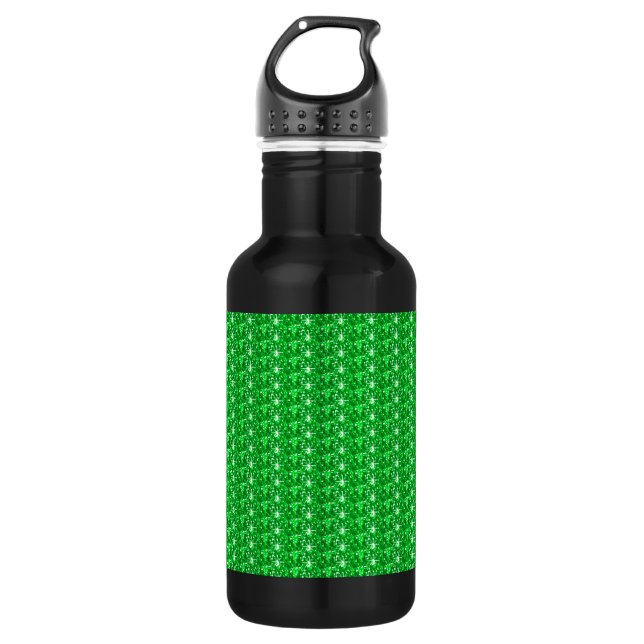 Green Glitter 532 Ml Water Bottle (Front)