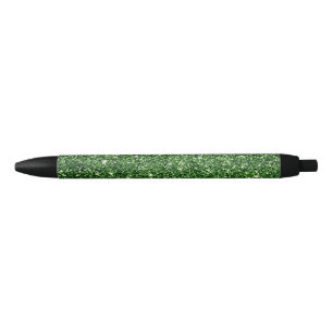 Green Glitter Black Ink Pen