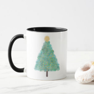 Green glitter christmas tree mug