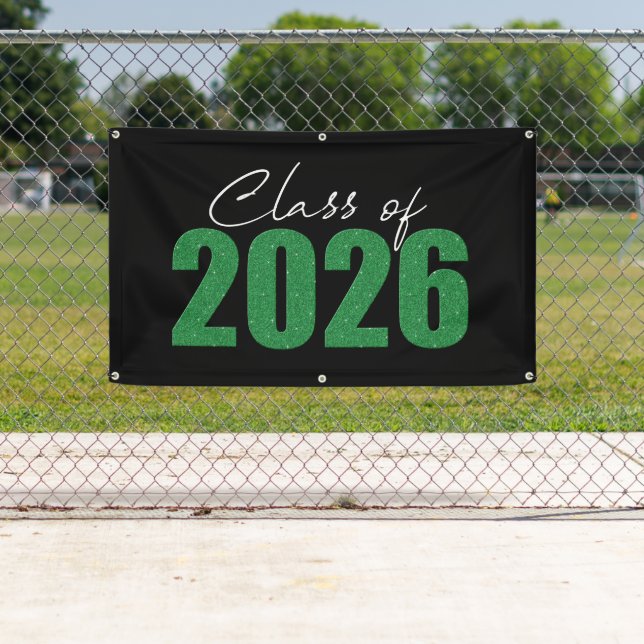 Green Glitter Class of 2026 Banner (Insitu)