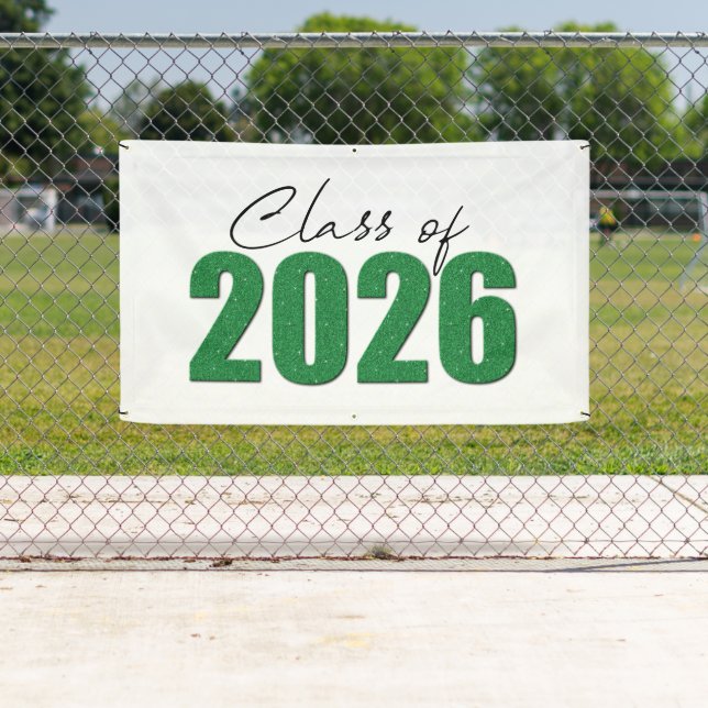 Green Glitter Class of 2026 Banner (Insitu)