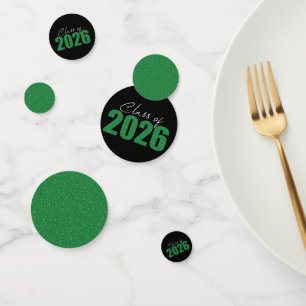 Green Glitter Class of 2026 Confetti