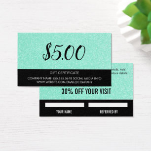Green Glitter   Discount Card