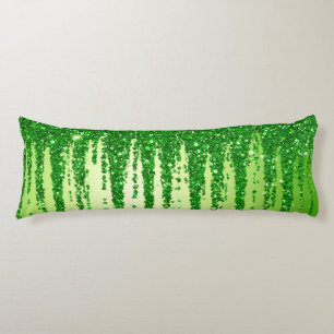 Green Glitter Drip Background With Sparkling Body Cushion