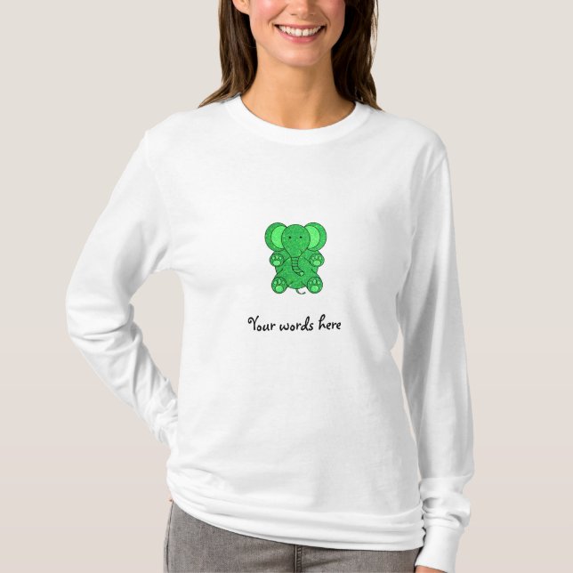 Green glitter elephant T-Shirt (Front)