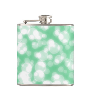 Green Glitter Faux foil Confetti Hip Flask