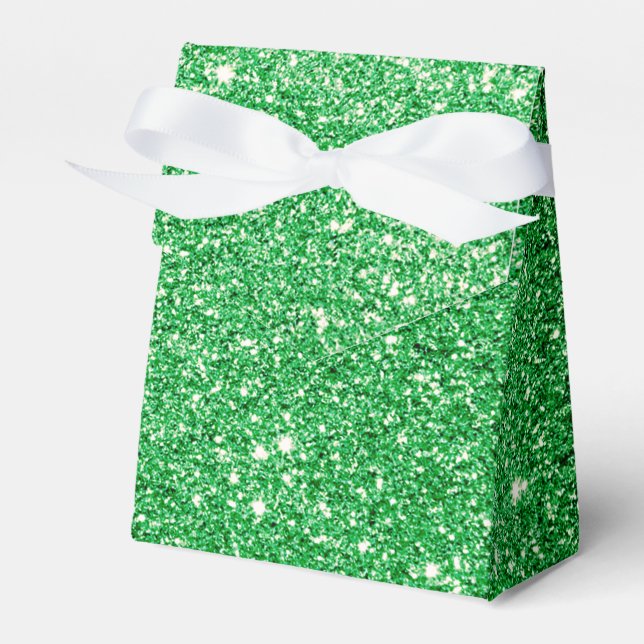Green Glitter Favour Box (Front Side)
