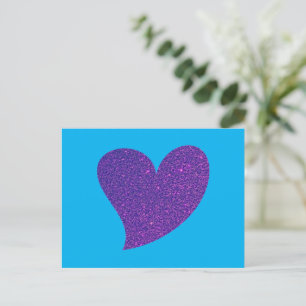 Green Glitter Heart Holiday Postcard