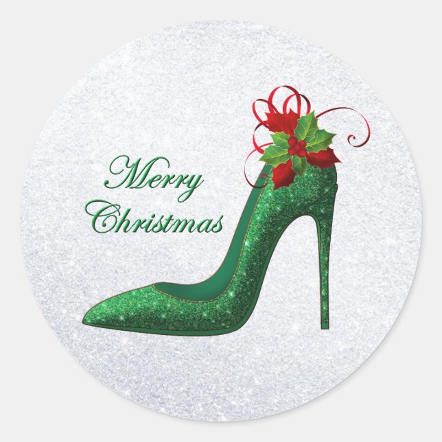 Green Glitter Heels Stickers (Front)