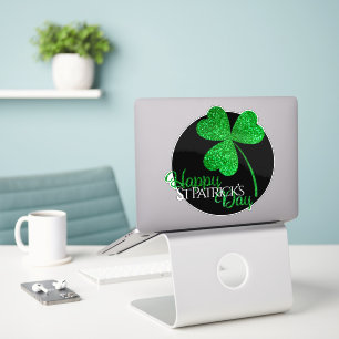 Green Glitter Shamrock Happy St Patrick’s Day  T-S