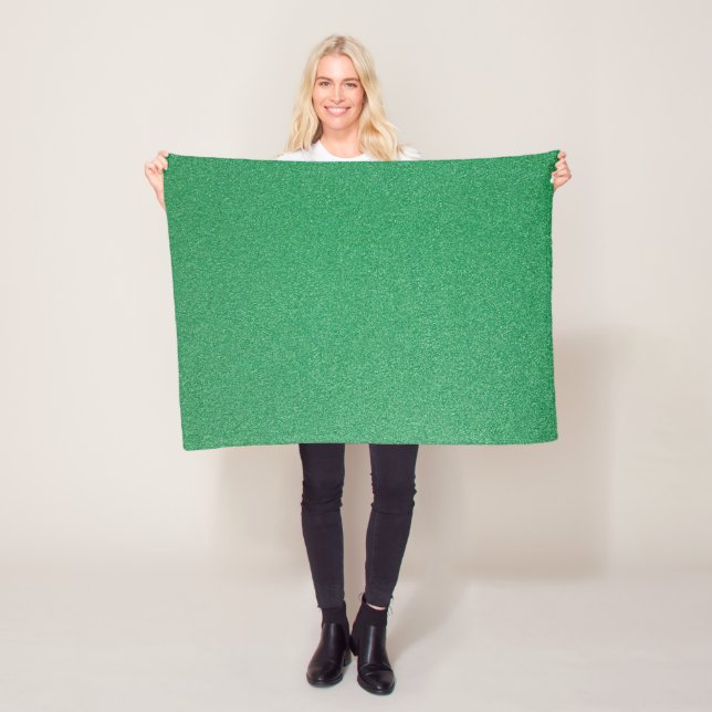 Green Glitter, Sparkle, Glitter Background Fleece Blanket (In Situ)