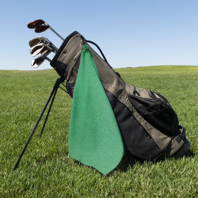 Green Glitter, Sparkle, Glitter Background Golf Towel (Green)