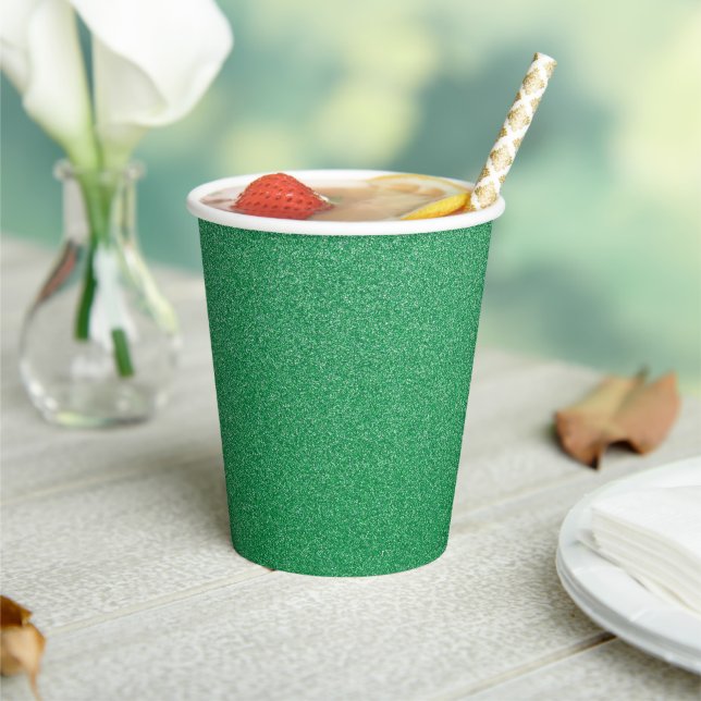Green Glitter, Sparkle, Glitter Background Paper Cups (Insitu)