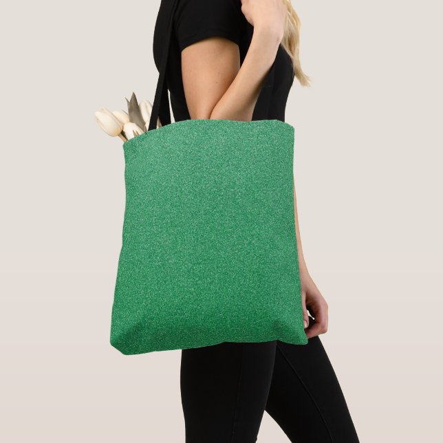 Green Glitter, Sparkle, Glitter Background Tote Bag (Close Up)