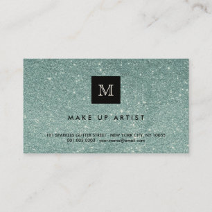 Green Glitter Sparkles Modern Chic Profile Card