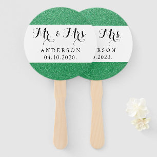 Green Glitter, Sparkly, Shiny Glitter, Wedding Hand Fan