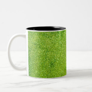 Green glitter Two-Tone coffee mug